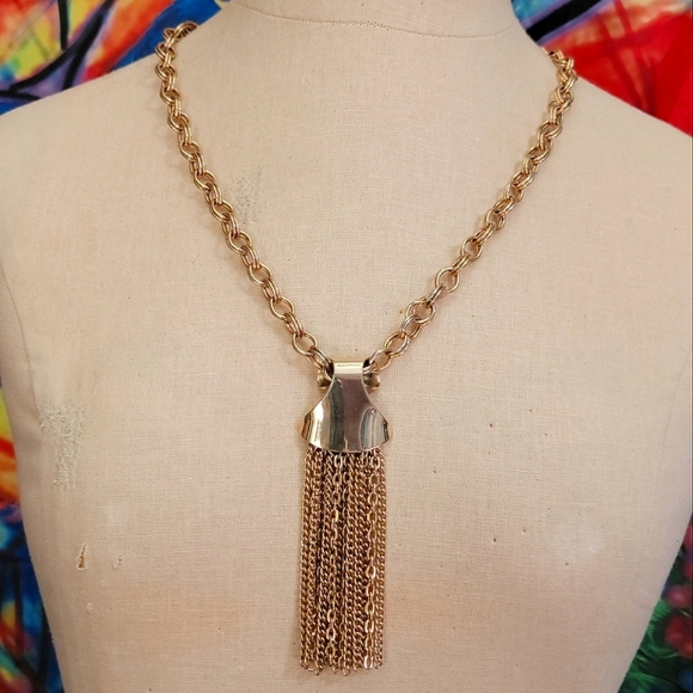 Park Lane Gold Tone Tassel Pendant Necklace